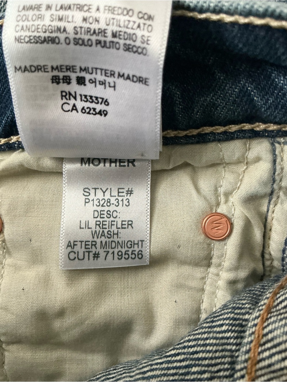 NWT MOTHER SUPERIOR Jeans Lil’ Mother Lil’ Reifler After Midnight Blue Size 25 - Picture 12 of 14